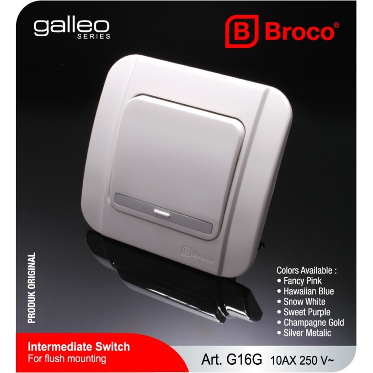 Saklar Broco Galleo Tunggal / Saklar Engkel Broco Galleo - G161