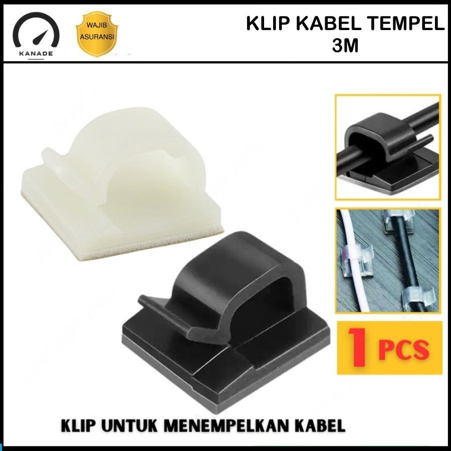 Klip Kabel 3M Besar Klem Jepit Perapih Cable Listrik Tempel Dinding Perekat 3M Clip Organizer Holder