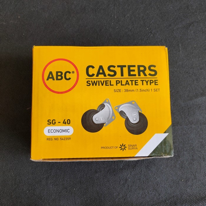 ] roda caster karet roda etalase 40mm roda caster gepeng