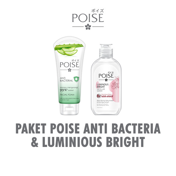 Poise Facial Foam Sabun Cuci Muka Anti Bacteria Tube 100 gr + Poise Micellar Water Pembersih Wajah 1
