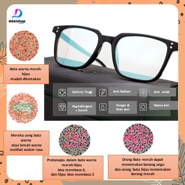 Kacamata Buta Warna merah hijau Enchroma untuk Pria dan Wanita TR90 *