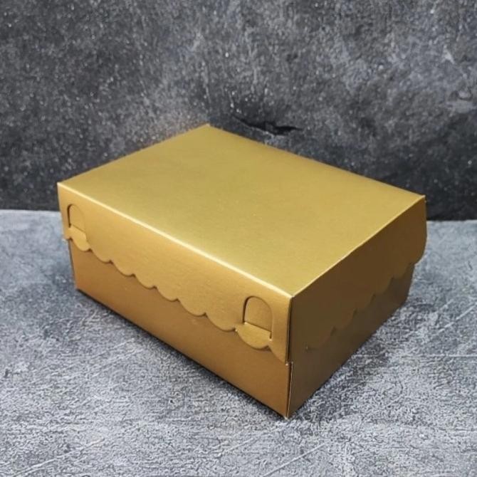 DUS SNACK 12X16 GOLD 50 PCS DUS SNACK BOX KUE 2210T