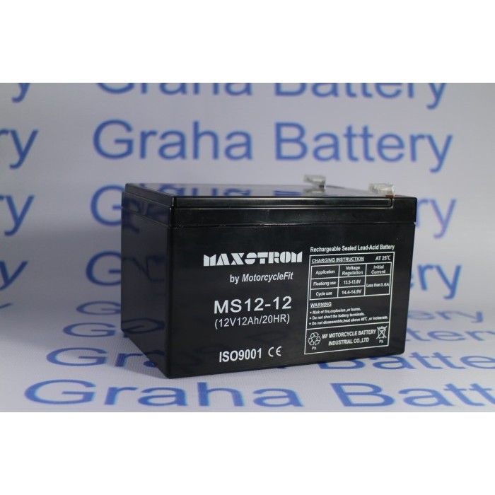 Aki Sepeda Motor Listrik Selis Butterfly 12v 12ah MF