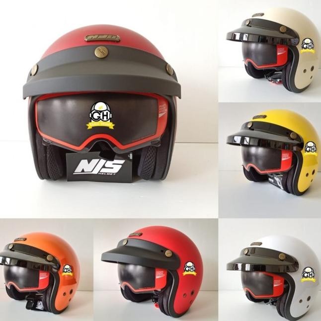 Njs Nx-2 Solid Helm Retro Helm Njs Nx2