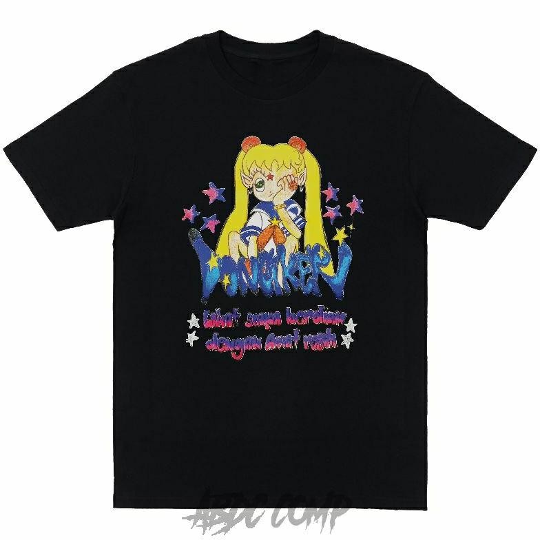 T-Shirt Bans Dongker Sailor Moon Anime Kaos Band Indie Senja