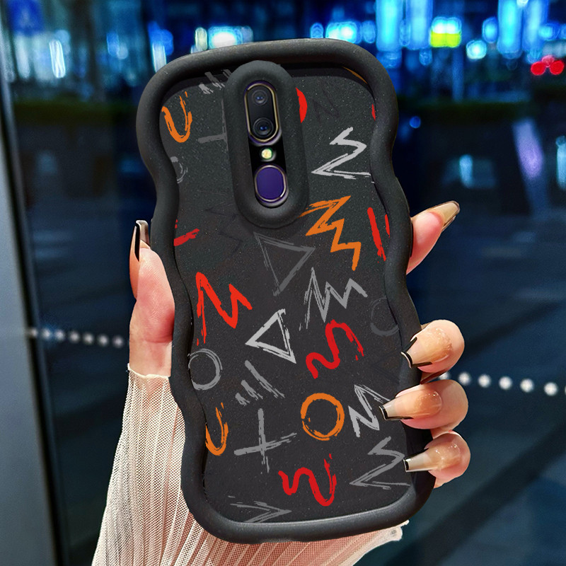 Casing Hp Untuk OPPO F11 A9 2019 A9X Case Casing pola rusak dan brilian Kasing HP Cesing Macaron Sil