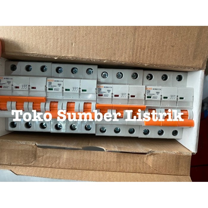 Mcb 3phase boss sikring 3p 10a 16a 20a 25a 32a 40a 3 phase induk 6kA