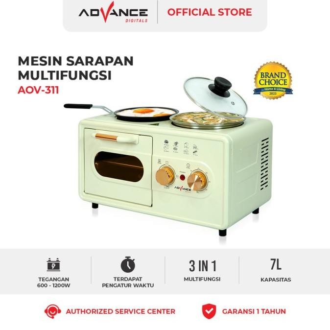 ADVANCE AOV-311 OVEN LISTRIK MULTIFUNGSI PERALATAN MASAK SERBAGUNA MESIN SARAPAN MULTIFUNGSI 3IN1 7L