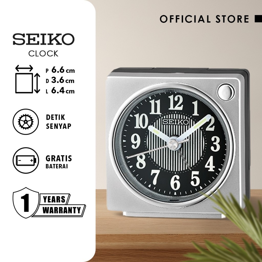 Seiko Clocks Jam Weker Beker Seiko QHE197S Detik Senyap