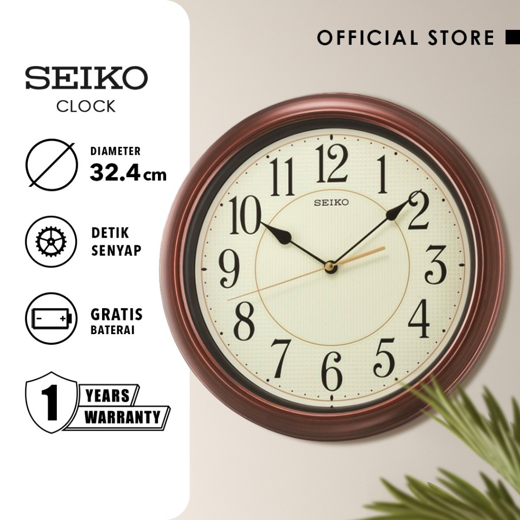 Jam Dinding Seiko Clock QXA616B Detik Senyap Lumibrite Original