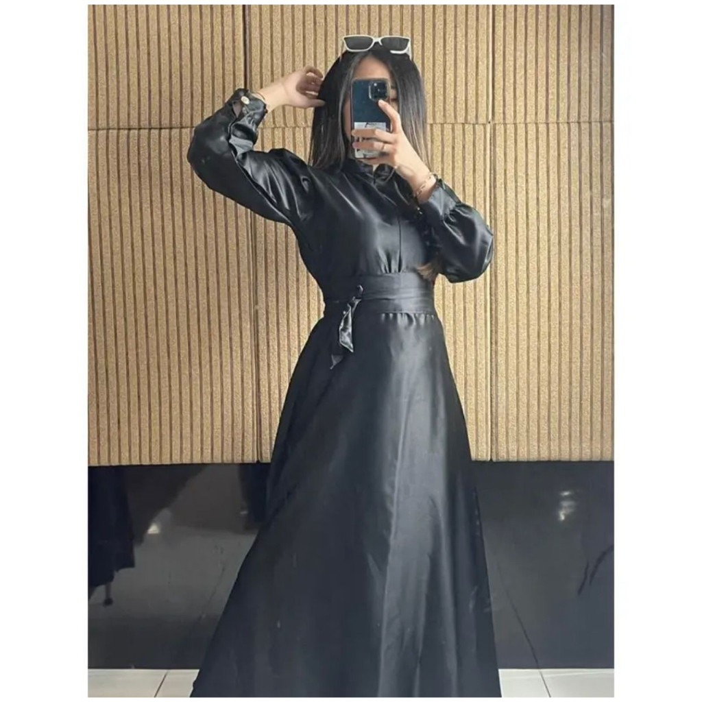 Gamis Muslim Casual DRESS SATIN KONDANGAN TERBARU BUSUI FRIENDLY // DRESS SATIN SILK BUSUI FRIENDLY