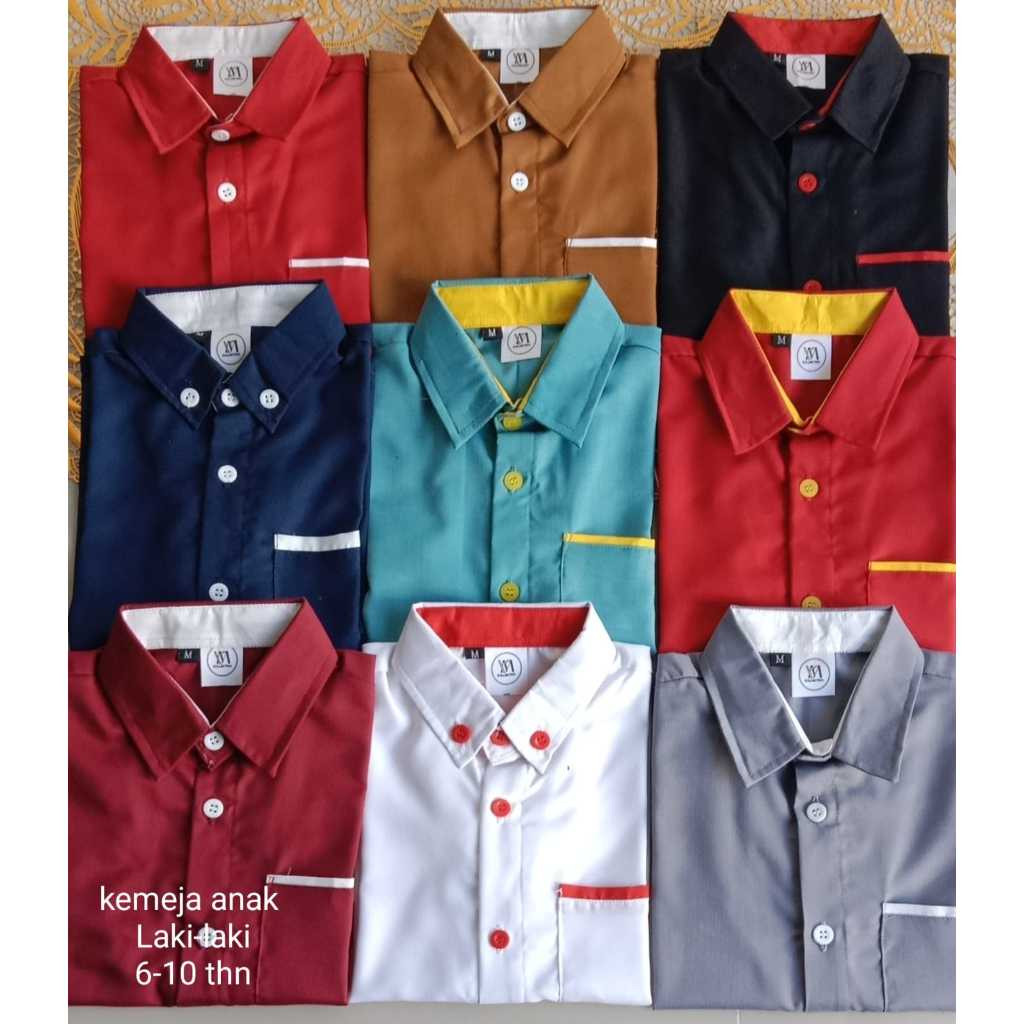 Baju Anak Casual Kemeja Anak Laki-Laki 6 Bulan-10 Tahun