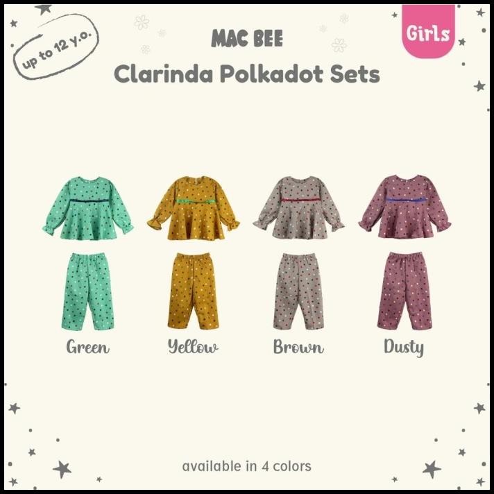 Macbee Setelan Tunik Anak Perempuan Princess C Clarinda Polkadot