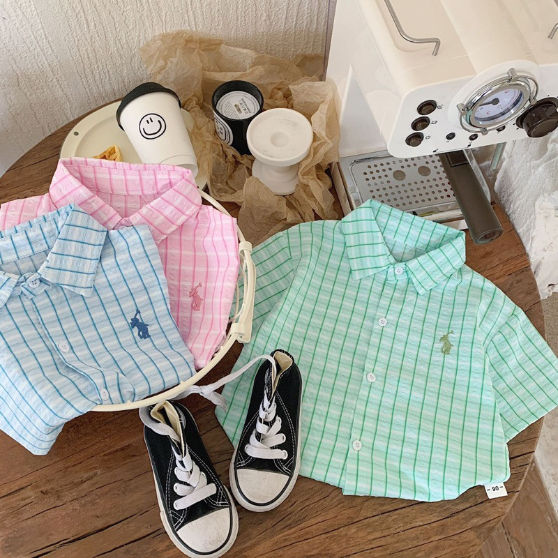 Baju Anak Casual RYUTA kemeja kotak korea import anak laki laki 2-7 tahun / kemeja pink kotak import