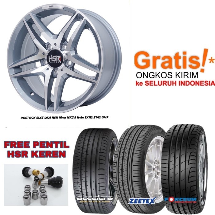 PAKET VELG MOBIL PLUS BAN RING 16 HSR SL63 untuk ERTIGA XL7 LUXIO BRV