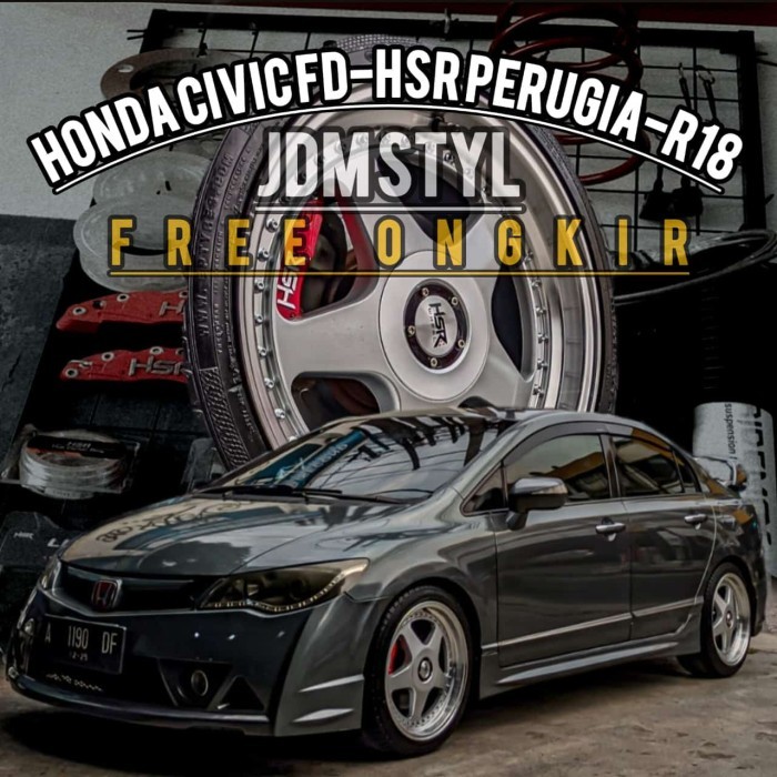 Velg Pelg Mobil Honda Civic Fd Ring 18 Paket Kumplit Velg Dan Ban Type Perugia-Tangerang Selatan