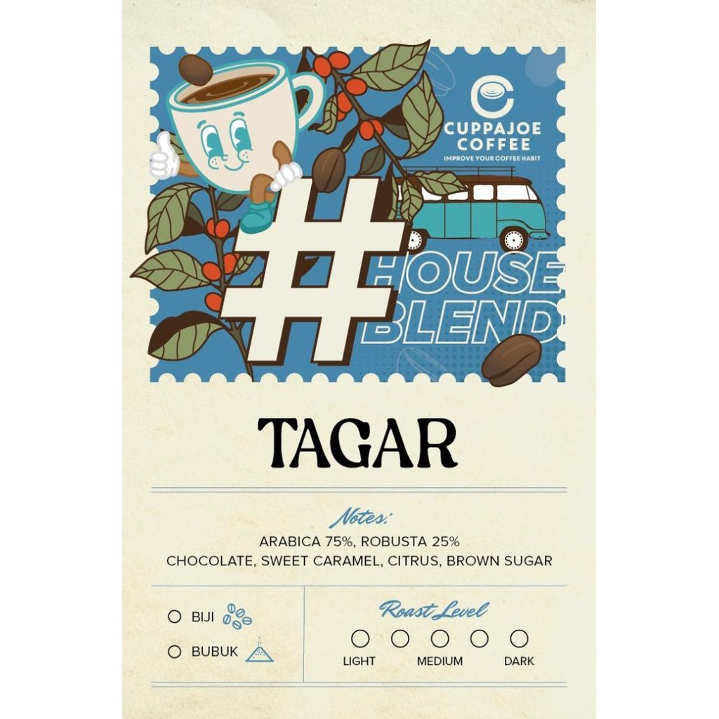 

Kopi Arabika Robusta Houseblend Tagar (Tanjung Sari - Garut) 1 Kg