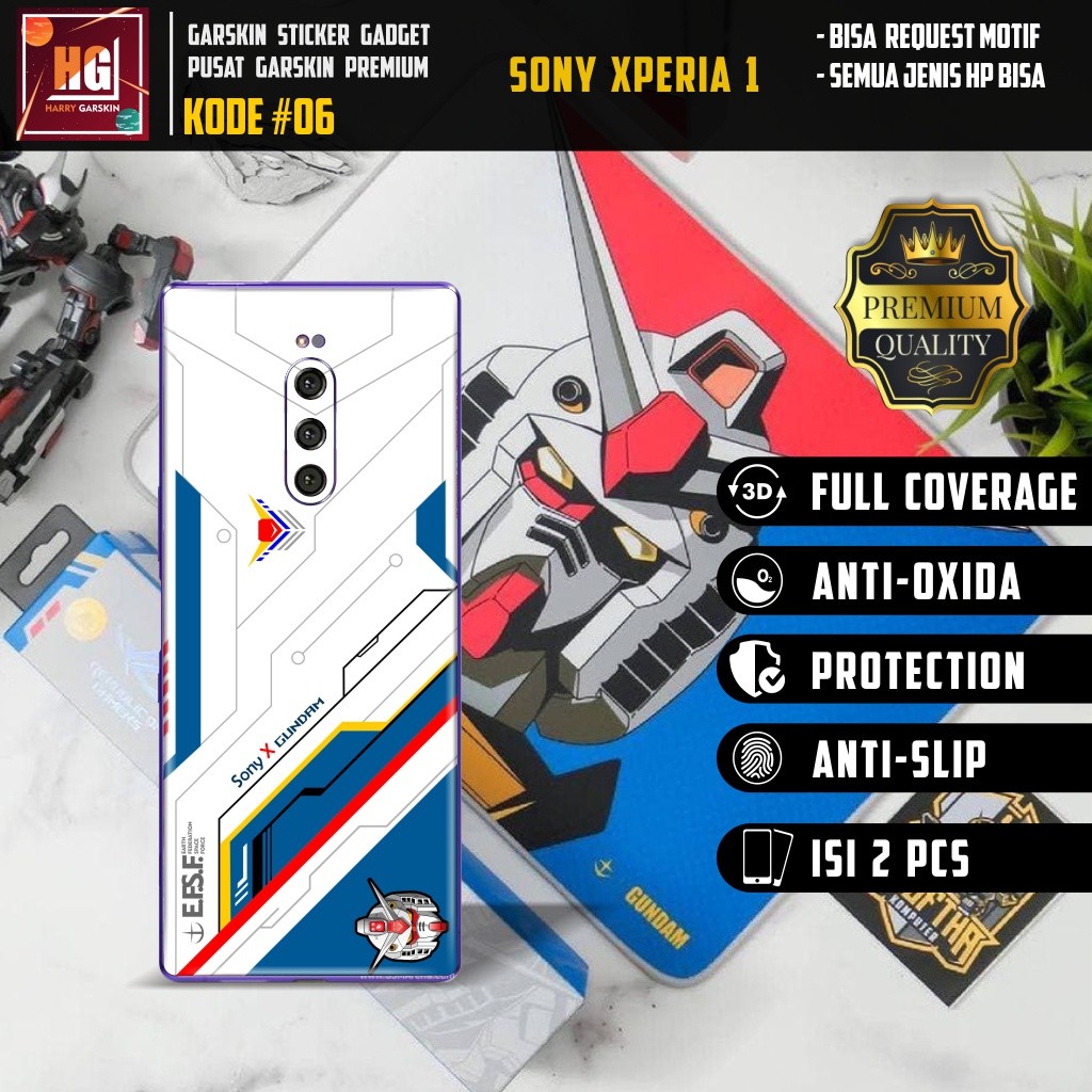 Sony Xperia 1 Garskin/Stiker Case Bisa Custom Motif - 2Pcs