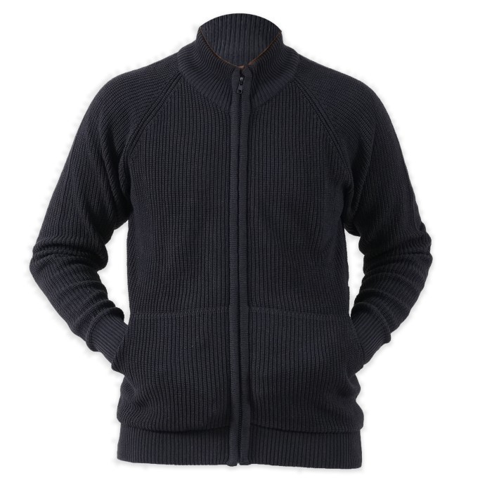 Sweater Rajut Pria Elmour Resleting Tebal Full Cotton