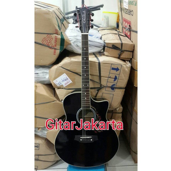 Gitar Akustik Merk Cole Clark Hitam Murah Jakarta Bonus Pick