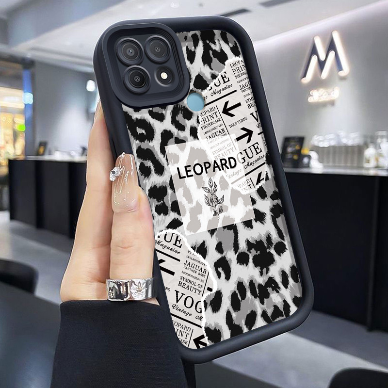 Casing Hp Untuk OPPO A15 A15s A35 Case Casing HP pola Motif macan tutul Kasing anti-jatuh Kesing Sof