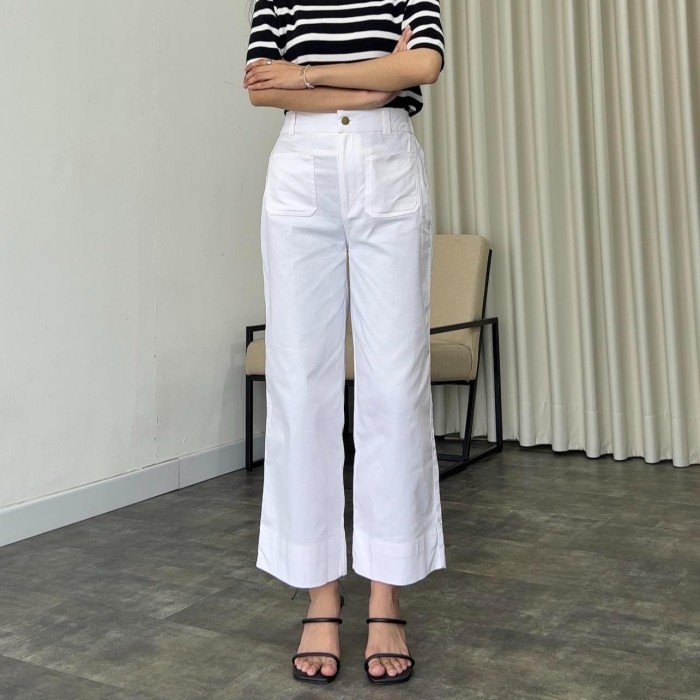 Kaiahati - Gaia Twill Pants White Terbaru