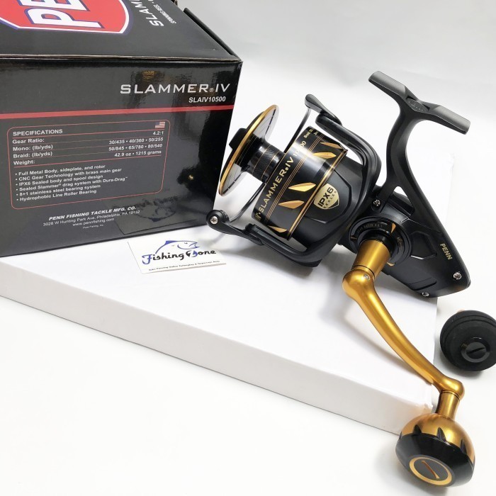 Penn SLAMMER IV 10500 Spinning Reel SW 8+1BB Ratio 4.2:1 Pancing Laut