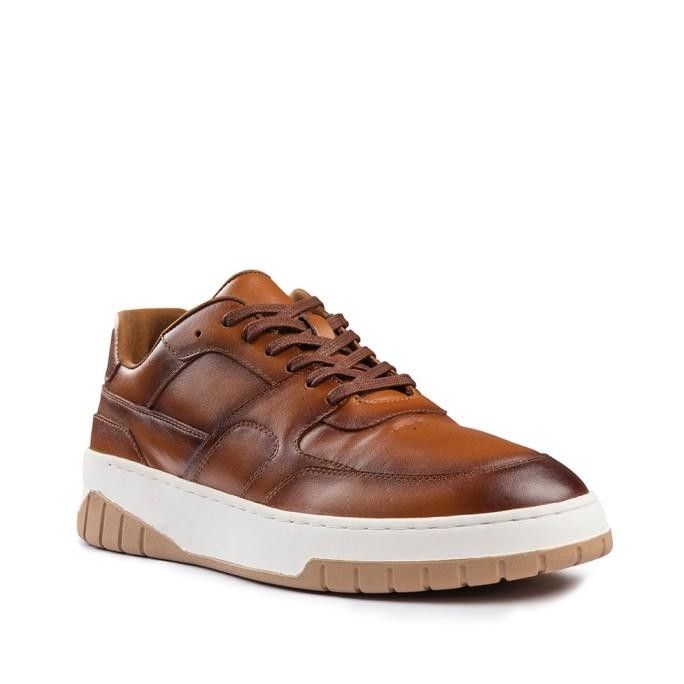 Sepatu Pria Sepatu Sneakers Sepatu Kekinian Prabu Pamungkas Patina Tan Kulit Pria Coklat Sepatu Kere