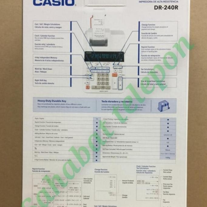 

Kalkulator CASIO DR-240R-WE-E LTF