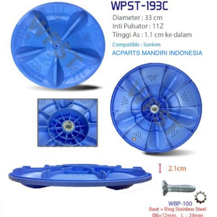 pulsator mesin cuci toshiba aw bx80kn 33cm gigi 11 original