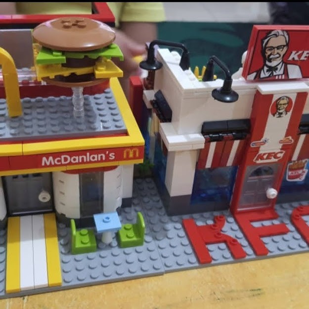 Mainan Lego KFC MCD PIZZA HUT Block Miniatur Toko Waralaba Balok Susun