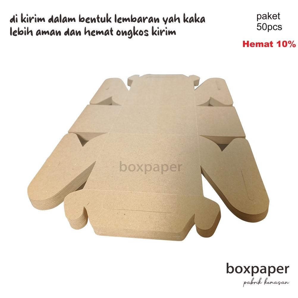 

gr-8 Gable Box Kraft isi 50 PCS / Dus Kue / Box Snack Nasi Ayam Souvenir Hadiah Makanan Kemasan Laminasi Murah Termurah