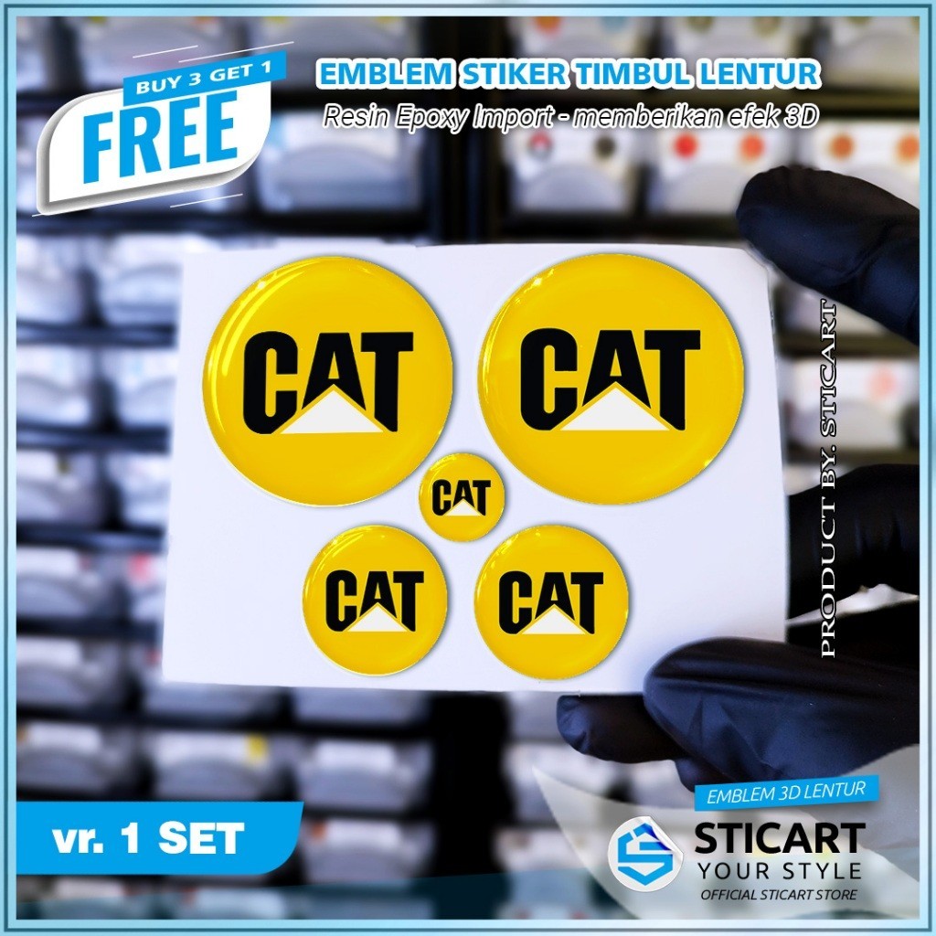 EMBLEM CAT KUNING TIMBUL STIKER MOTOR SET AEROX NMAX XMAX LEXI 3D EMBLEM TIMBUL LENTUR