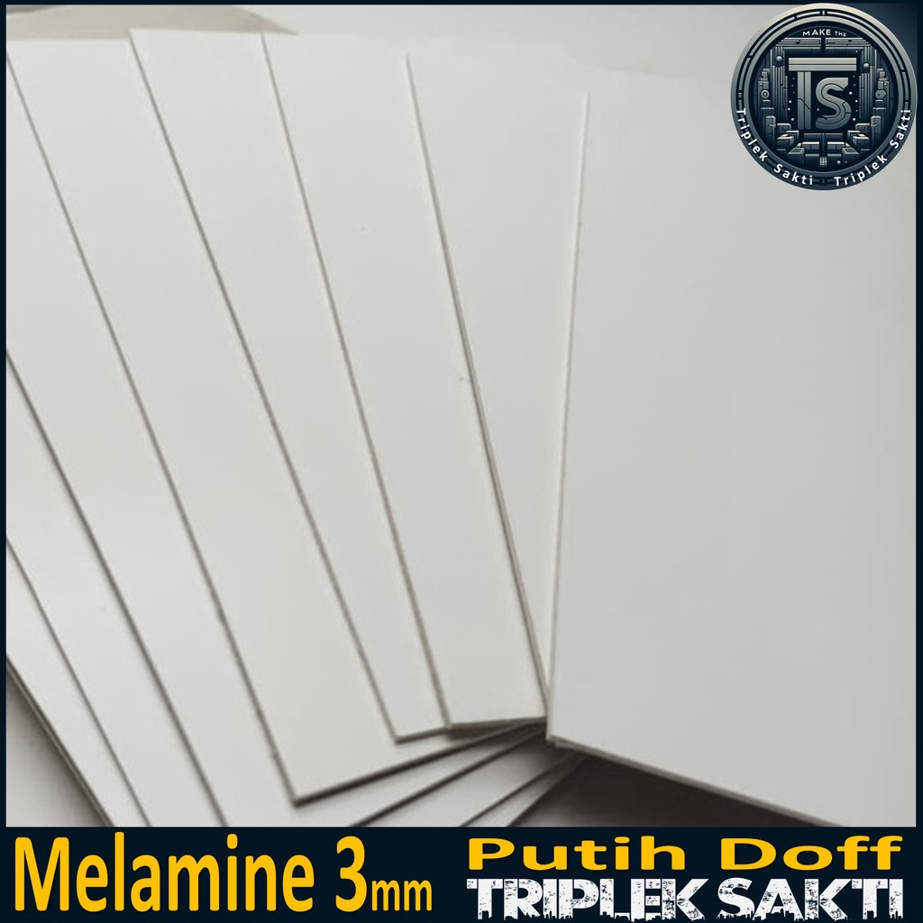 Triplek Melamin Putih 3mm 20x190 cm | ISI 5 LEMBAR | Putih Doff 1 Muka | Melamin 3mm 190x20 cm