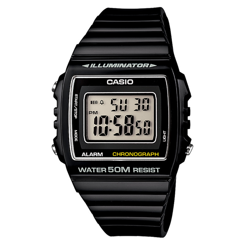 Jam Tangan Pria Casio General W-215H-1AVDF WR 50M Digital Dial Black Rubber Band