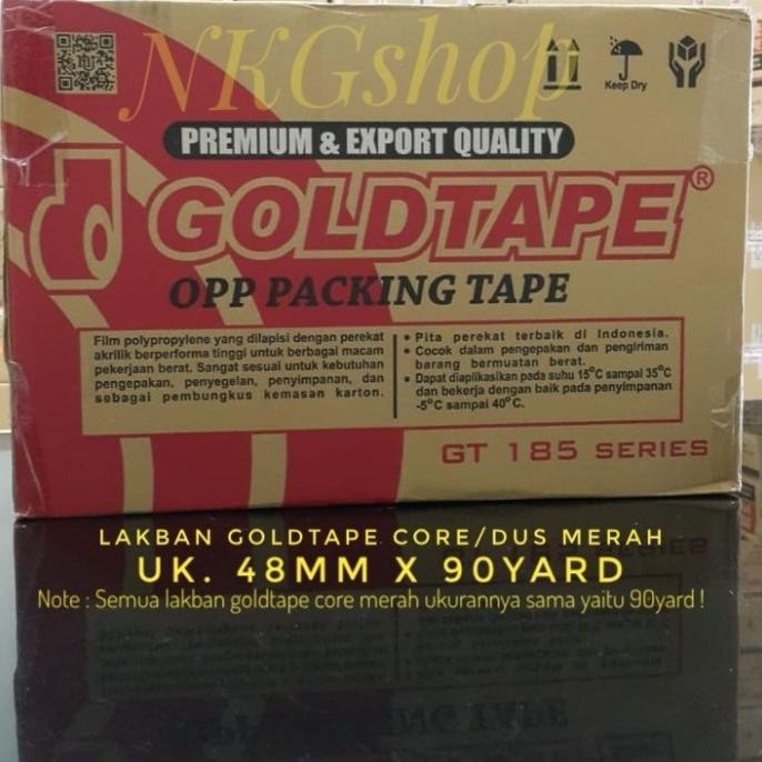 

TERBARU - Lakban Goldtape/OPP Goldtape dus merah 2" 48mmx90y (min 1dus = 72roll)