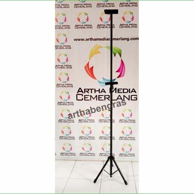 

Tripod Banner Stand 2 Sisi - Hitam / Rangka Tripod Banner