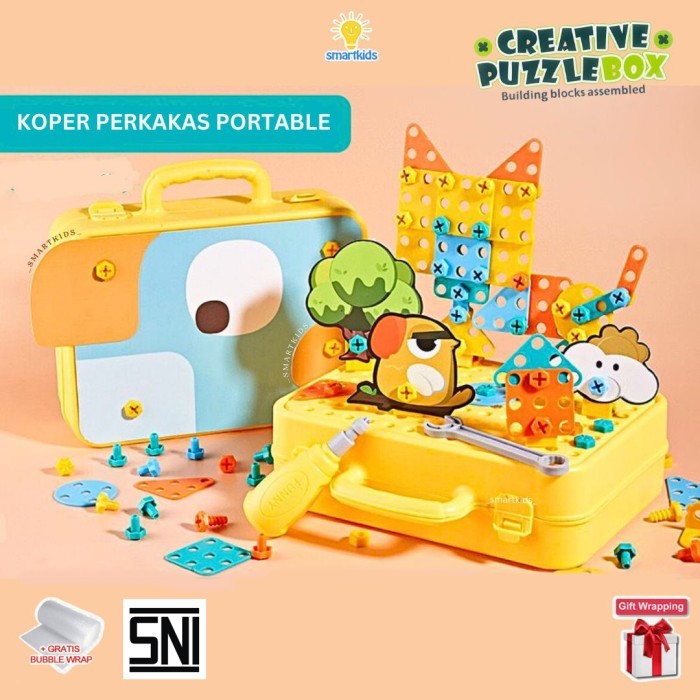 

Baru - Puzzle Screw Tool 3D Build Block Mainan Edukasi Anak Stem Diy Rakit Beragam Bentuk Karakter