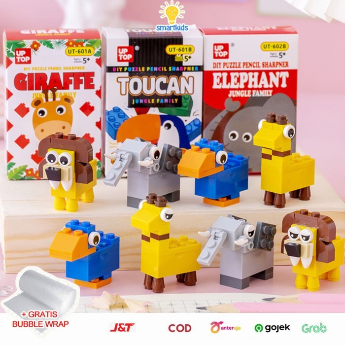 

Baru - Rautan Pensil Puzzle Block Lego Anak Serutan Sharpener Motif Lucu