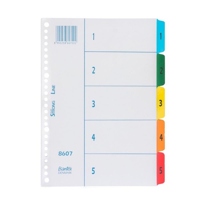 

Beli - Bantex Pembatas Binder Kertas Indexes B5 Isi 5 Lembar 20 Holes 8607