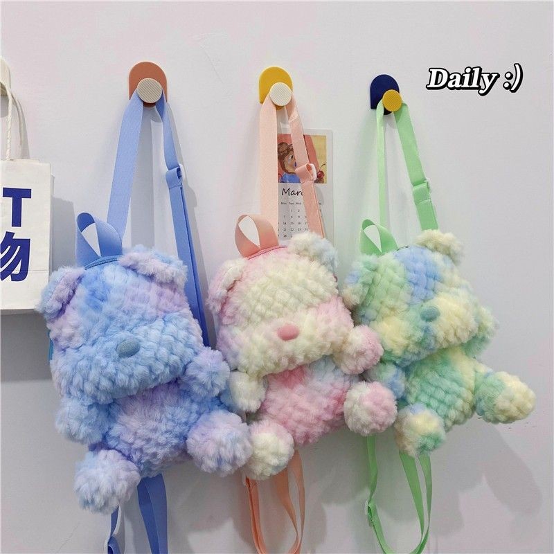 Ransel Boneka Beruang Kecil, Tas Ransel Kecil Boneka Beruang Gaya Barat Baru Lucu