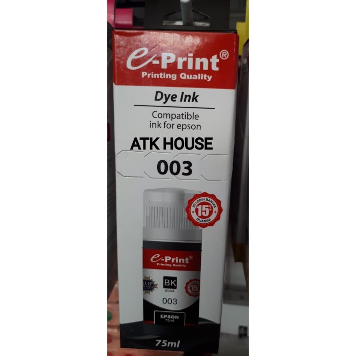 

Beli - Tinta Refill Eprint Epson 003 Black 75Ml/Tinta E-Print Epson003 Hitam