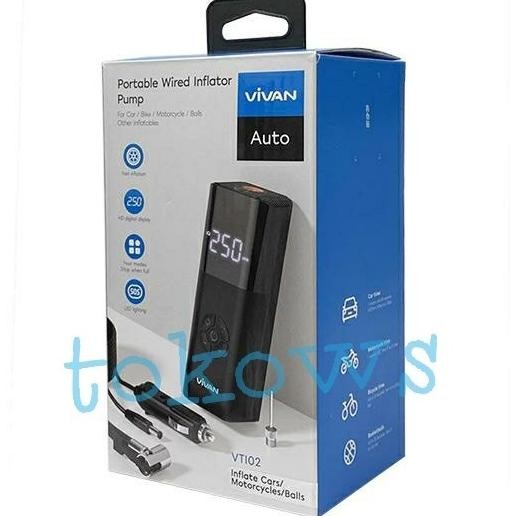 Pompa Ban Tire Inflator Vivan Vti02 Elektrik Mobil Motor Sepeda Bola