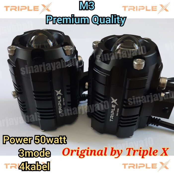 Mini projie lampu tembak led sorot kecil mobil motor triple x M3 m 3