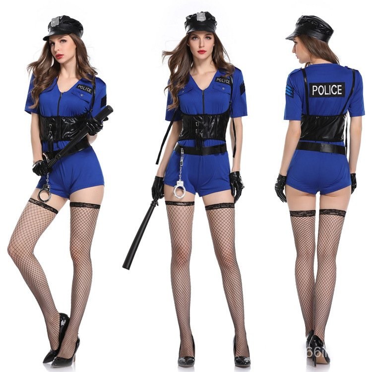 Halloween cos New European and American Super Cool Female Police cosplay Installation Police Costume