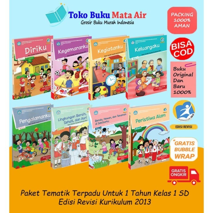

BEST SELLER PAKET BUKU TEMATIK SD KELAS 1 PAKET 1 TAHUN K13 REV 2018