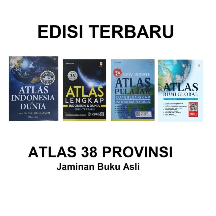 

Buku Atlas 38 Provinsi lengkap Indonesia dan Dunia Video Pembelajaran