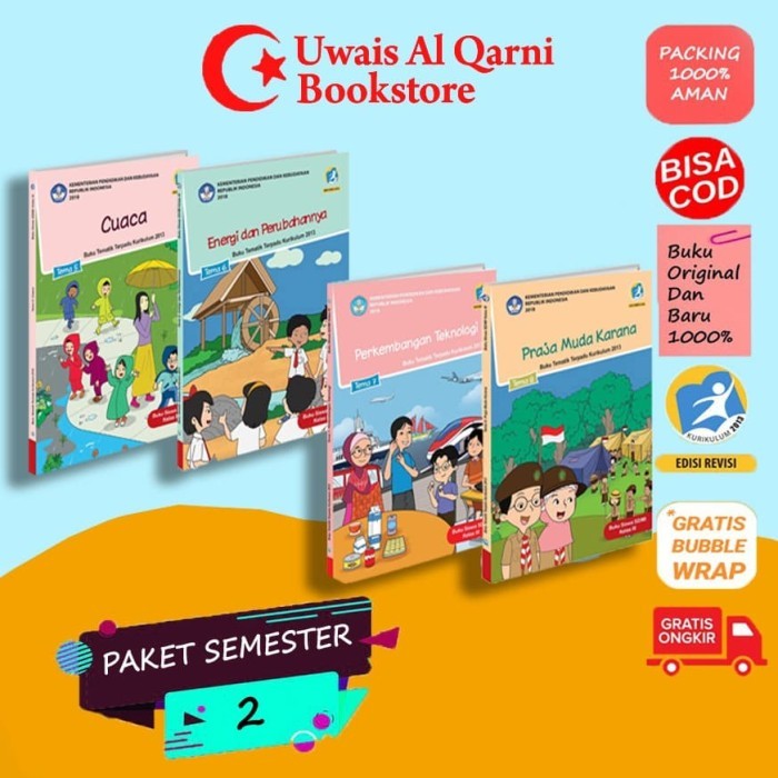 

PAKET BUKU TEMATIK SD KELAS 3 SEMESTER 2 K13 REV 2018