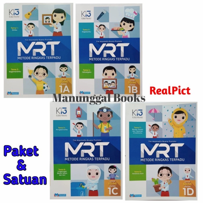 

Buku Metode Ringkas Terpadu MRT, 1A 1B 1C 1D untuk SD/MI kelas 1