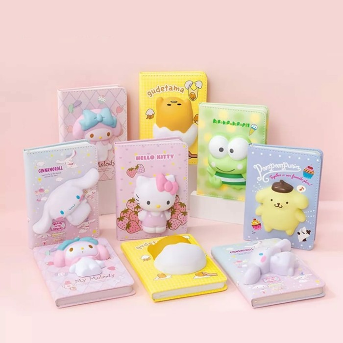 

Buku Diary Squishy Book Kawai Notebook Sanrio Agenda Kuromi Cinnamo